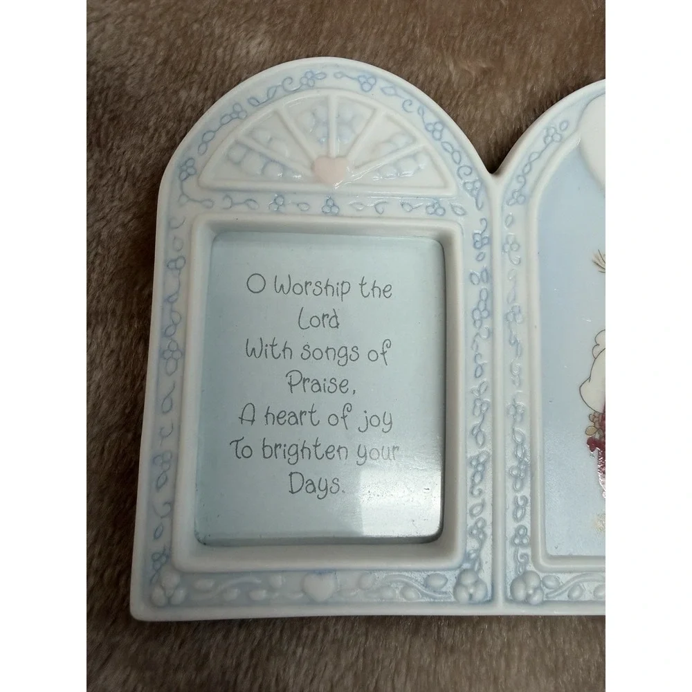 Vintage Enesco 1998 Precious Moments Double Frame Made a Joyful Noise Porcelain